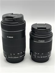 CANON EOS REBEL T6I SLR CAMERA, 24.2MP, EFS 18-55/55-250MM LENSES